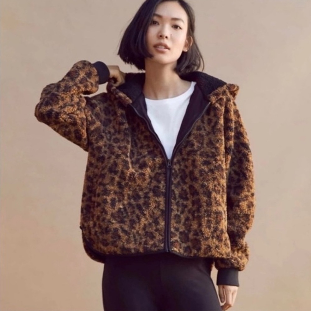 Lou & Grey Brown Leopard Hoodie Jscket